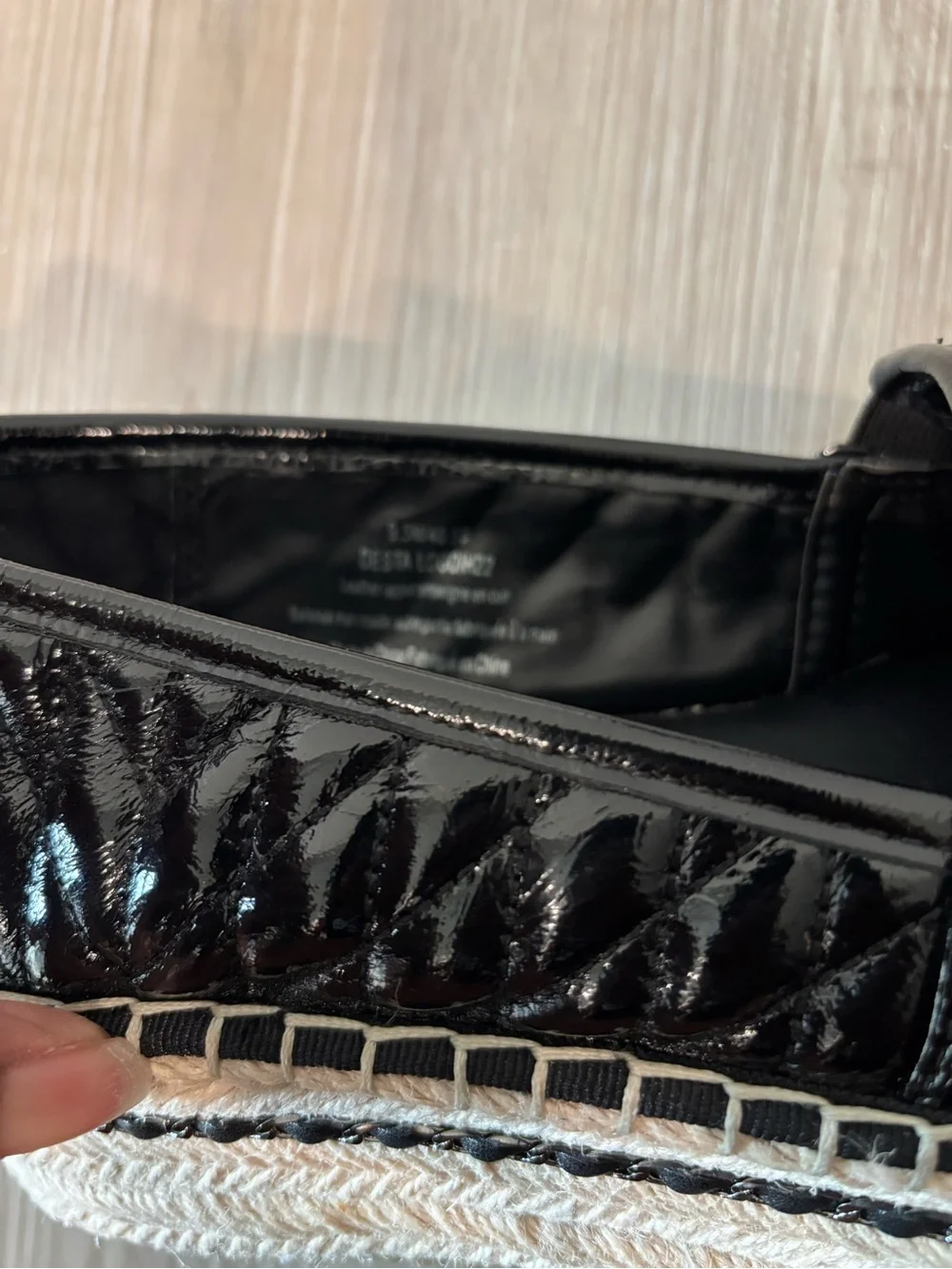 Karl Largerfield Black Quilted Espadrille Platform Slip-Ons